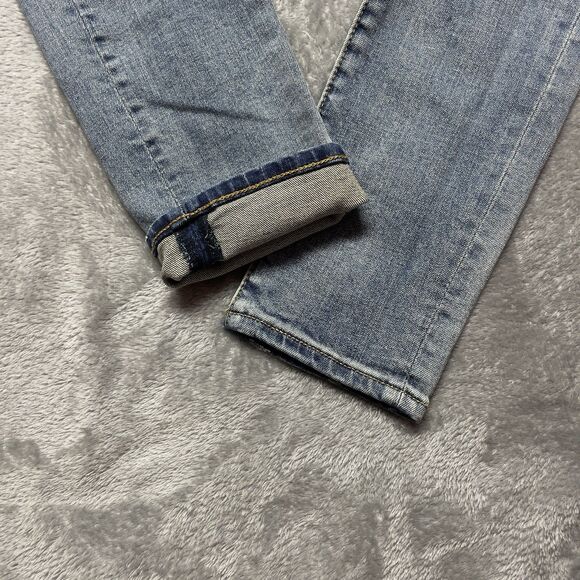 MNML Men’s Moto Biker Distressed Leather Knee Skinny Jeans Size 29x33 - Picture 11 of 15